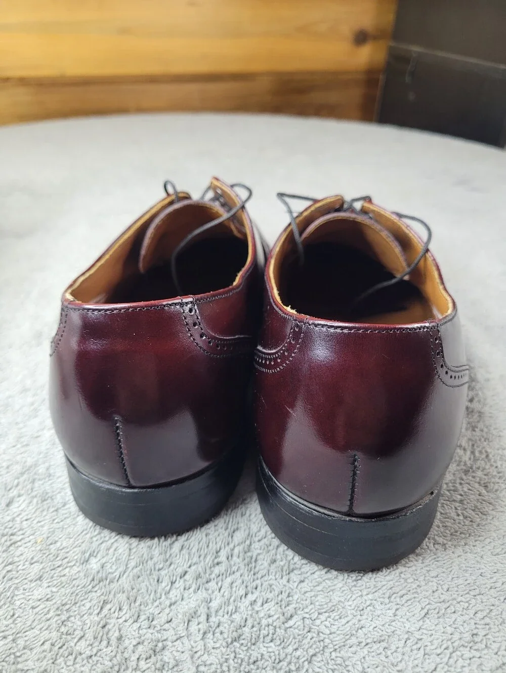 Bostonian 26268 Dress Shoes Mens 10.5 D Burgundy Leather Wingtip Classic Formal